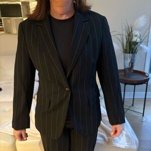 Elegant Black Pinstripe Blazer